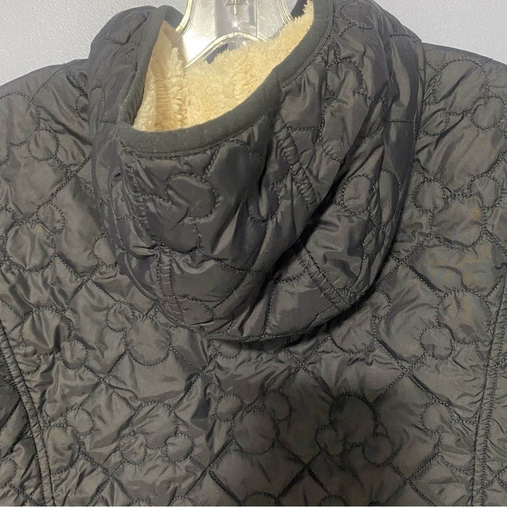 Puffer Disney Quilted Mickey Mouse Sherpa Lined Jacket XS Black - Picture 7 of 9